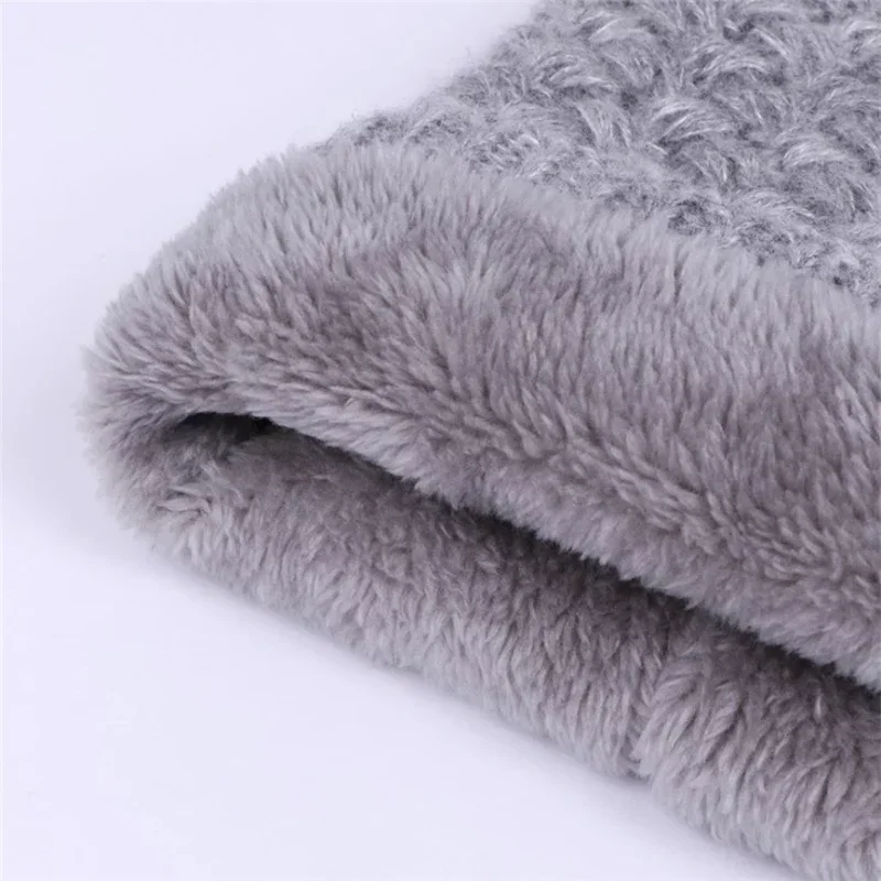 Unisex Winter Neck Scarf Knitted Thickened Wool Fluff Warm Neckerchief Protective Cervical Spine Loop Outdoor villus Ring Scarf