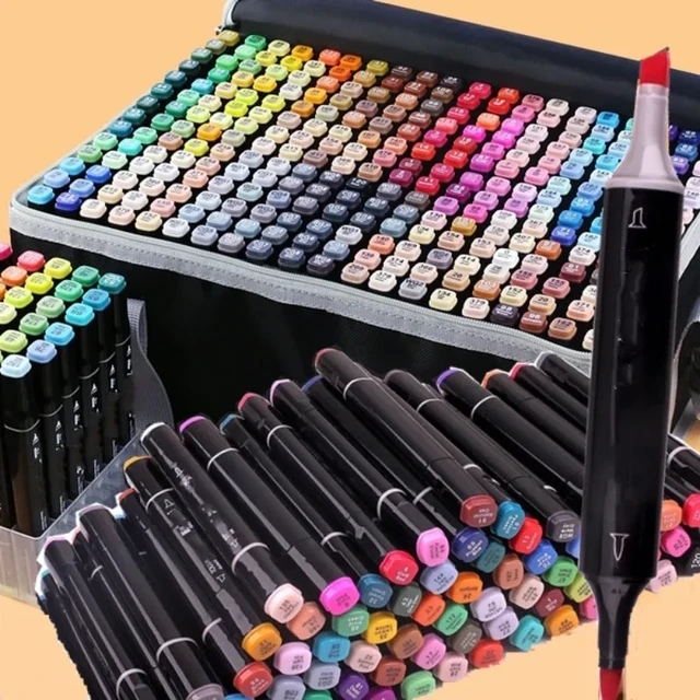 Jack Brown 120 Colors Alcohol Markers Set for Artists - Professional Markers with Dual Tips for Sketching, Drawing & Animation, Includes Marker Case