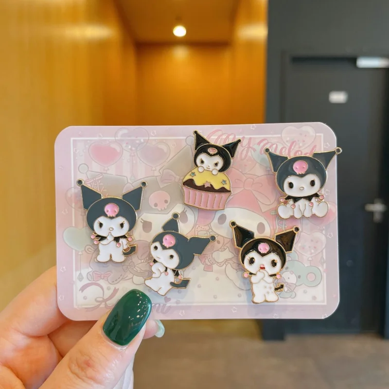 7 Pièces Chat Noir Épingles En Émail,Cute Anime Broche Badge