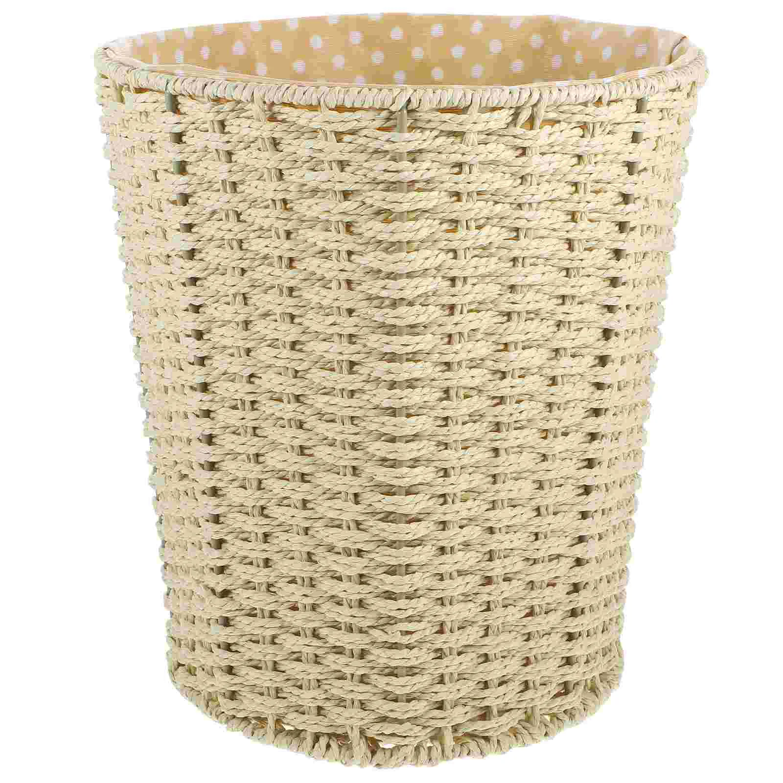 

Laundry Basket Woven Basket Versatile Storage Basket Waste Paper Storage Basket with Liner