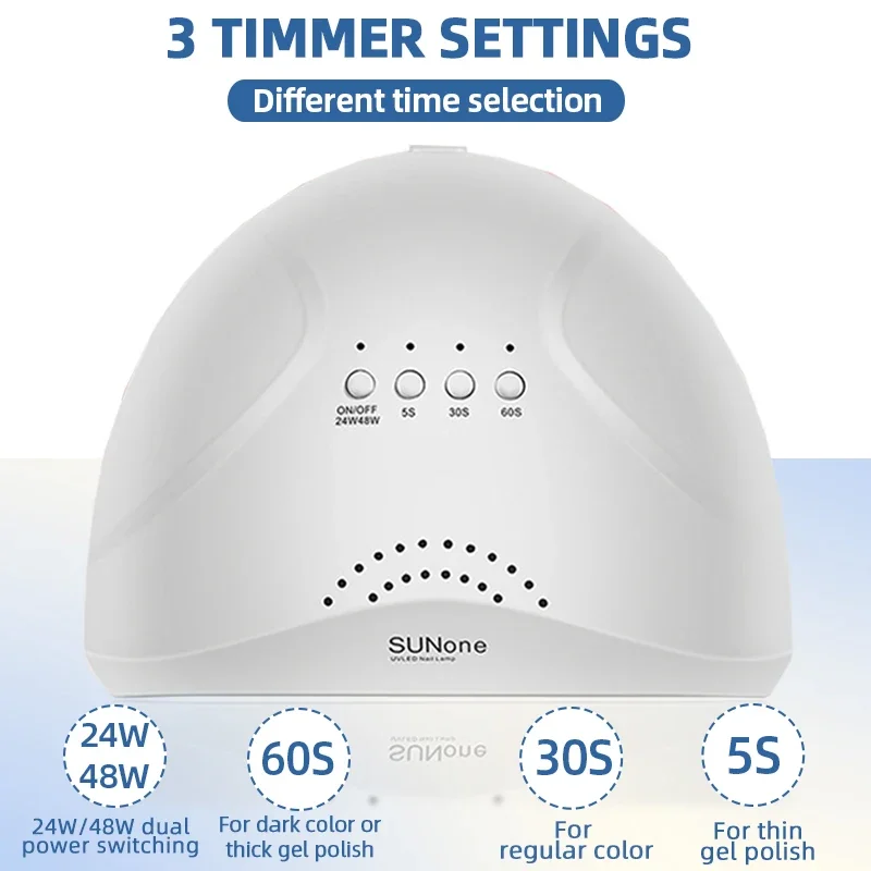 LULAA SUNone UV LED 네일 램프, 빠른 경화, 모든 UV 젤 전문 네일 드라이어, 빠른 건조 젤 램프, 네일 도구, 48W