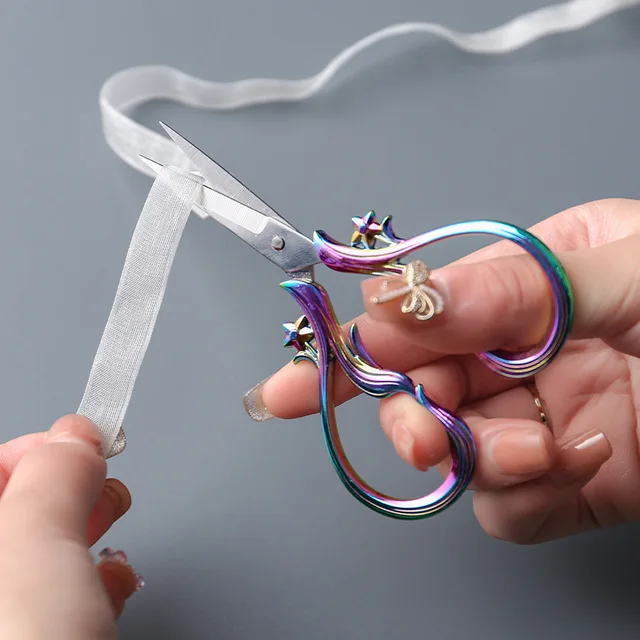 Rozsdamentes Acél Cikcakk Zag Szövet Olló Éles Arany Szüreti Papír Varrás Kellékek És Tartozékok Hímzés - Image 6