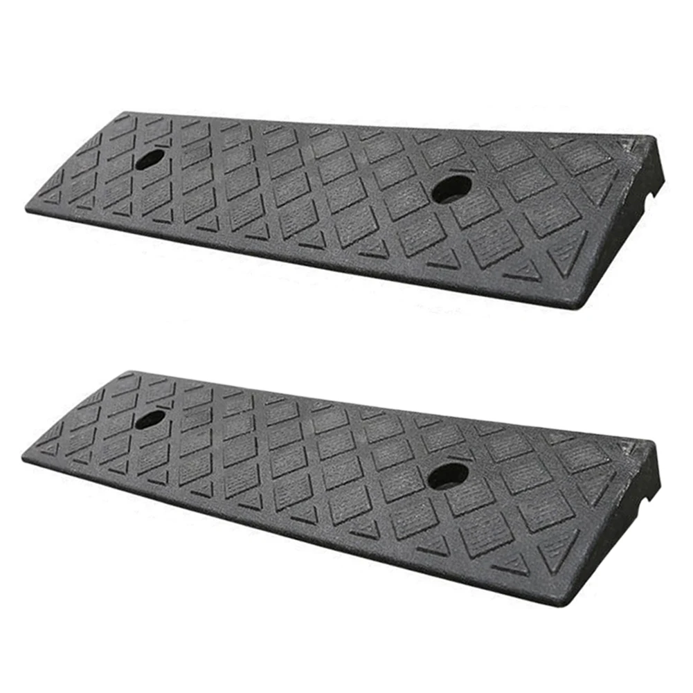 2PCS Plastic Kerb Ramp Non-Slip Threshold Ramp 30mm Height For Car Bicycles Wheelchairs Going Uphill Smooth Transitions