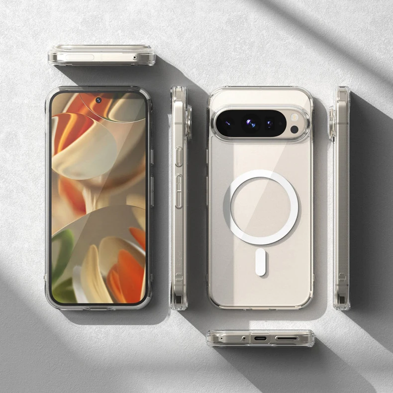 Clear Magnetic Phone Case with Wireless Charging and Shockproof Protection