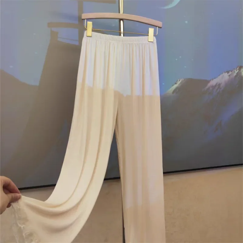 Simple Casual Home Pants Women's Sleepwear Bottoming Pure Color Spring Autumn Comfortable Soft Fabric Breathable
