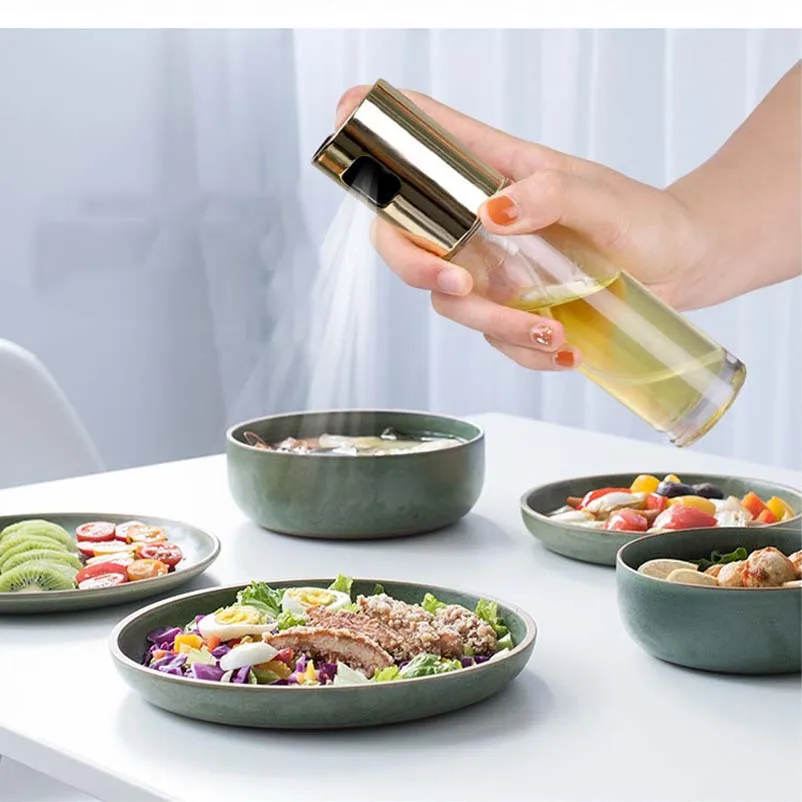 

Бутылка для масла с прессом, бутылка для масла с распылителем для барбекю, кухонный стеклянный масляный горшок, бутылка для контроля масла