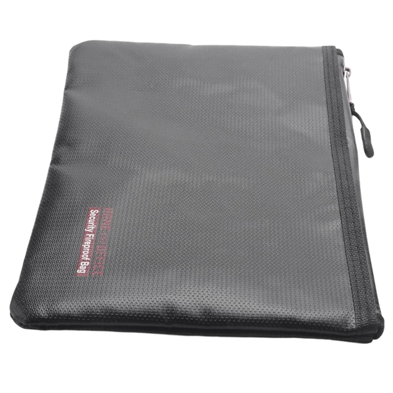 

8X Fireproof Money Safe Document Bag. NON-ITCHY Coated Fire & Water Resistant Safe Cash Bag For File Folder Holder