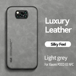 Luxury Magnetic Holder Leather Phone Case - Premium Back Cover with Enhanced Protection for Poco X3 NFC (Light Grey)