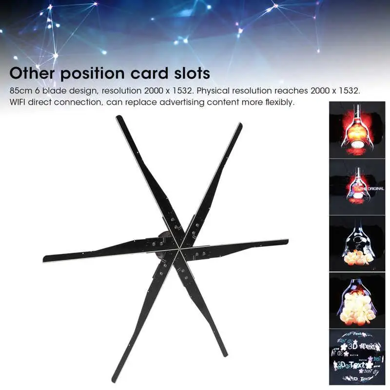 AliExpress 선풍기 프로젝션, 6 블레이드, Z9H 85cm, 100-240V 홀로그램 프로젝터