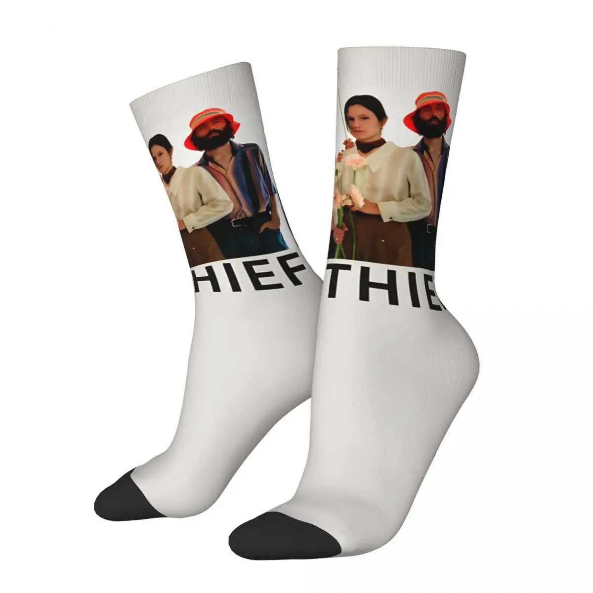 

Big Thief Folk Music Band Design Theme Crew Socks Product for Male Sweat Absorbing Dress Socks