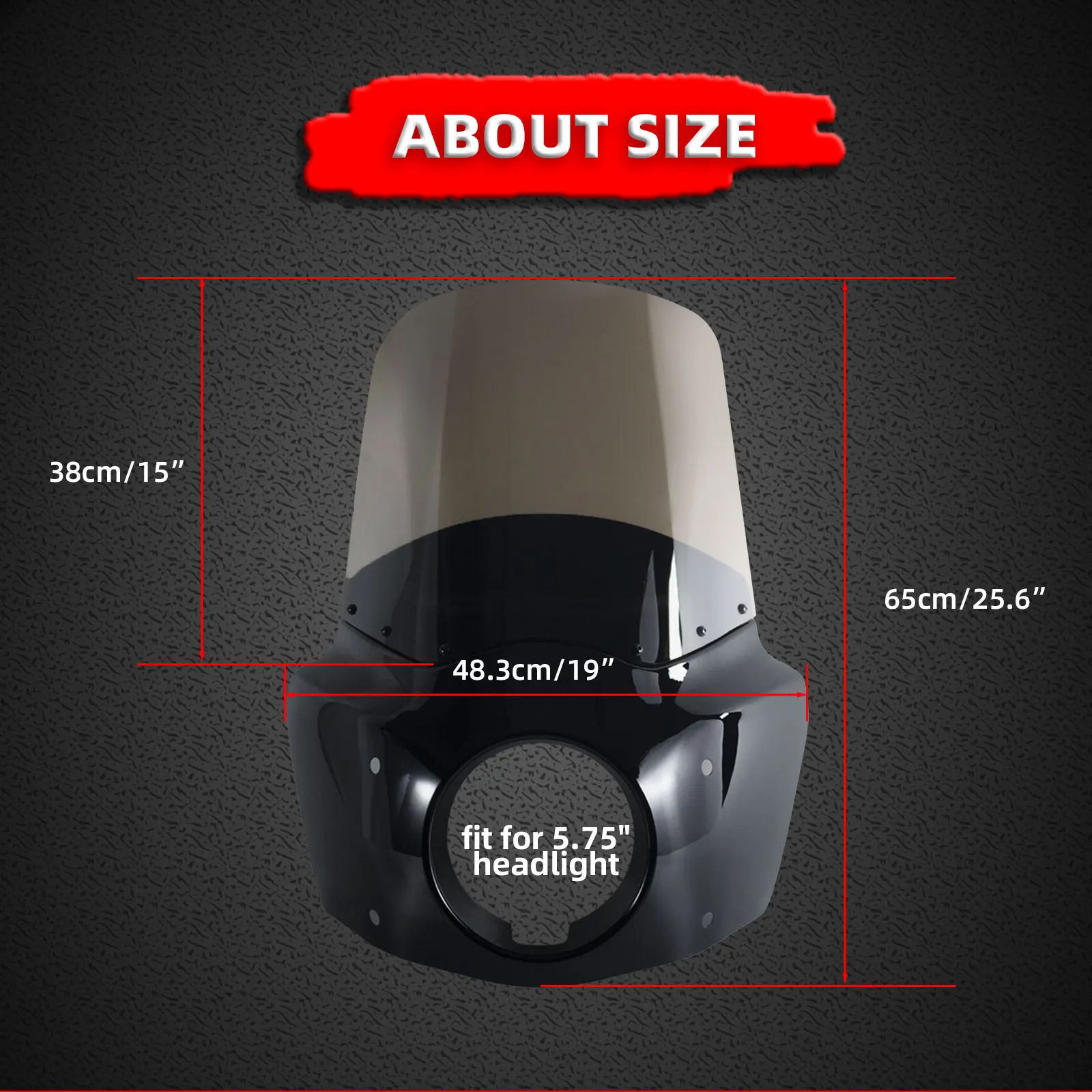 Motorcycle Fairing 15 inch Motorcycle Front Fairing For Road Warrior Fairing Only For Harley Softail Low Rider S FXLRS
