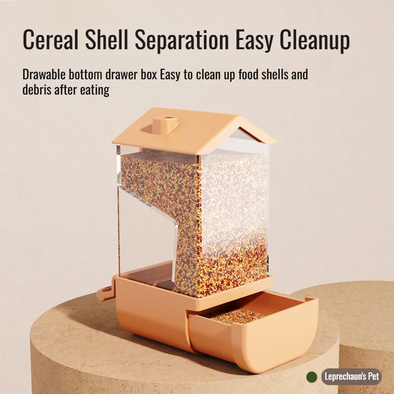 Parrot Automatic Feeder Xuanfeng Tigerskin Parrot Food Box AntiSpreading Splashproof Hanging Feeding Cage Bird Feed Container parrot feeder bird feeder parrot feeding bowl