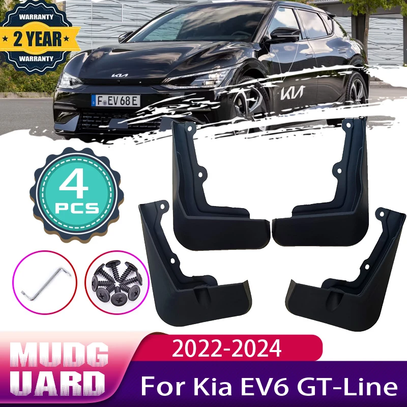 4pcs Car Mudguards For Kia EV6 GT Line 2022 Accessories 2023 2024 Mud