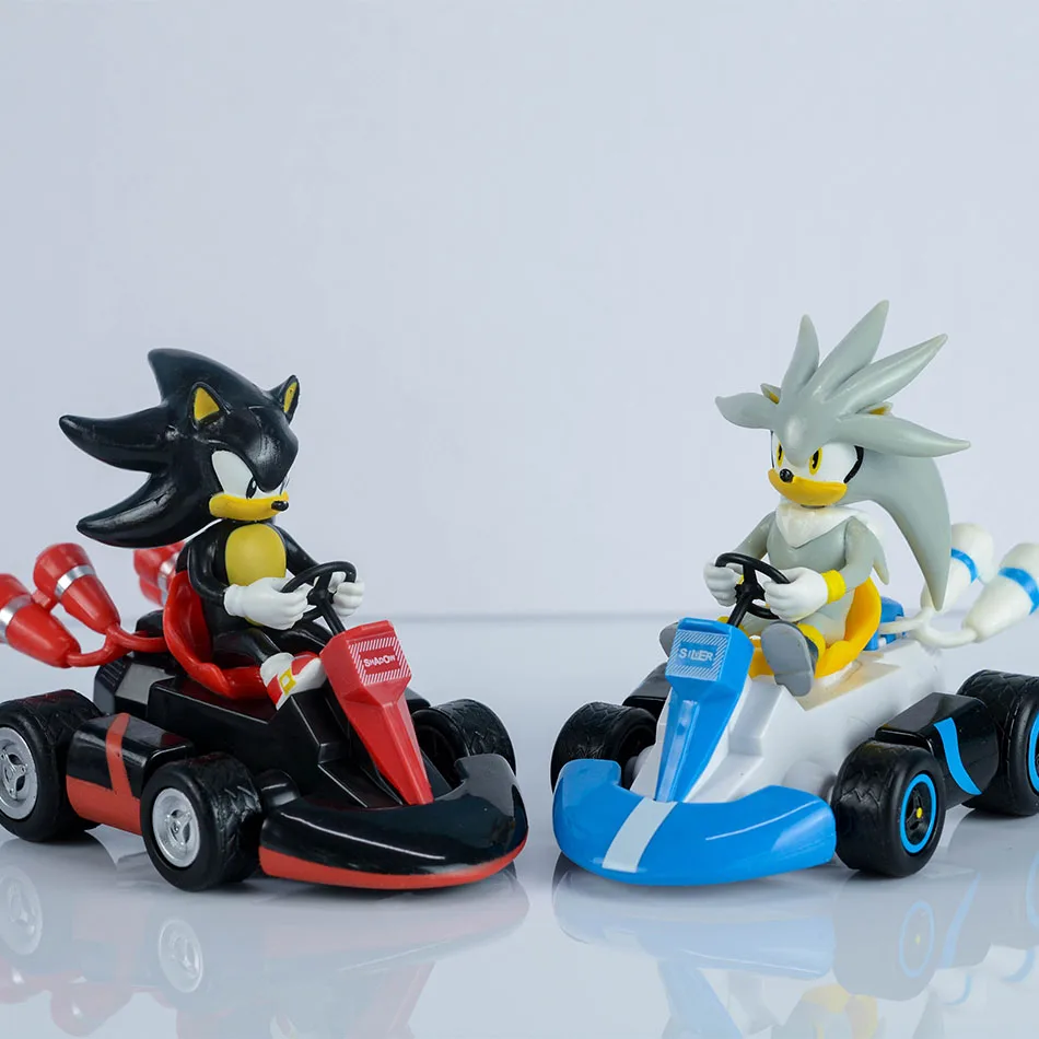 Anime Sonic the Hedgehog Pull Back Car Hedgehog Shadow Tails Rouge the Bat Action Figure Toys Anime Game Doll Kid Gifts 6