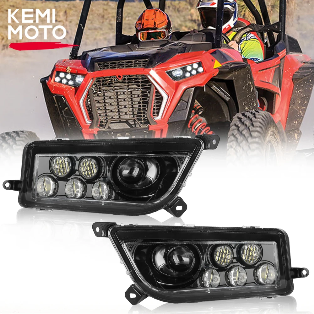 

KEMIMOTO UTV LED Front Headlight Compatible with Polaris RZR XP 1000/4 1000 /XP Turbo /Turbo S /4 turbo RZR 900 /S 900 2014-2023