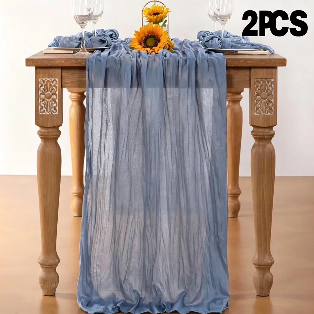 Lavender Cheesecloth Table Runner for Boho and Rustic Events