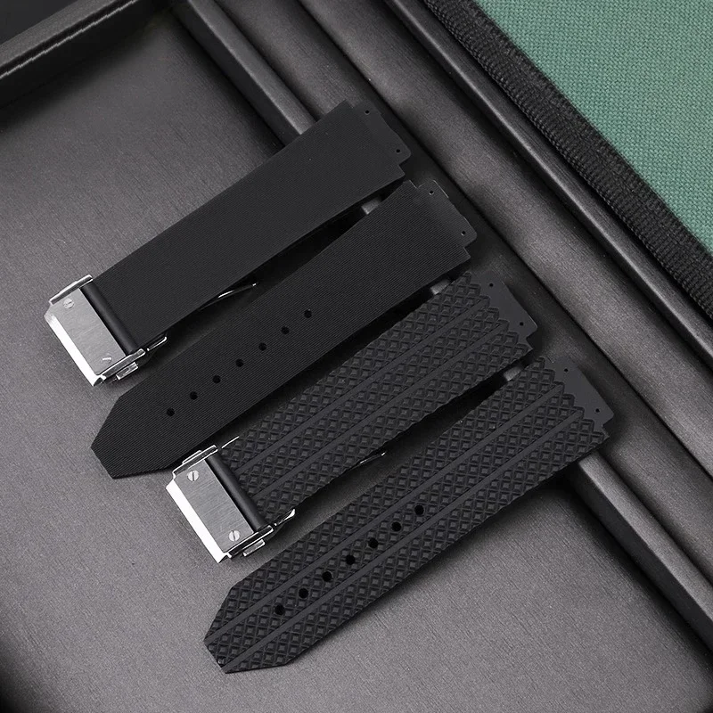 Silicone Waterproof Men's Watch Strap - Durable Rubber Bracelet Wristband