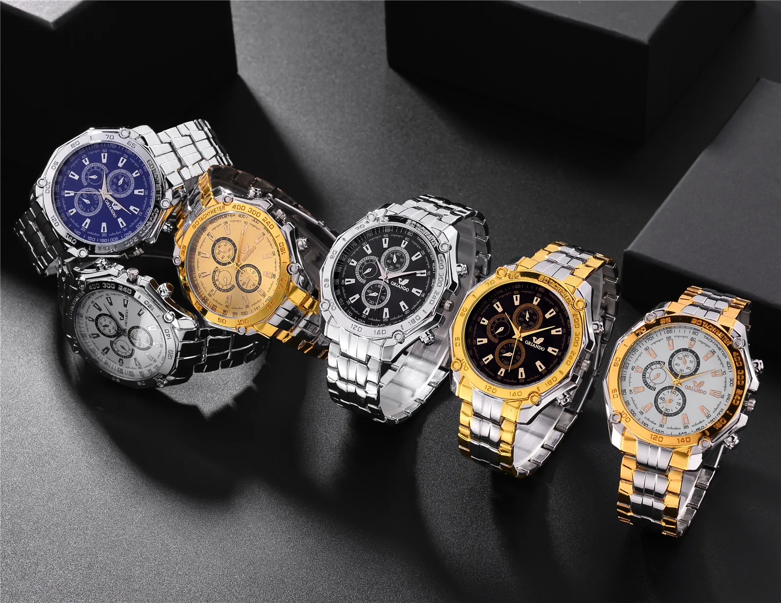 Top Brand Mens Watches Luxury Steel Analog Quartz Wristwatch Fashion Business Gold Sliver Male Clock Relogios Masculino Montre 6