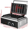 Hotdog Waffle Maker Machine Electric Corn Dog Maker 6 Slice Non-Stick Stainless Steel Waffle Baker Machine 6