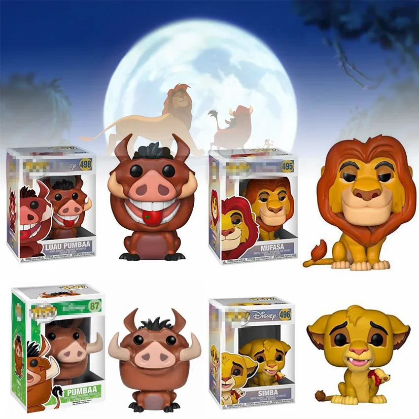 Экшн-фигурка FUNKO POP из Диснея «Король Лев муфаса», коллекционные игрушки, Simba Pumbaa Timon Fox 87 498 495 496, модель, подарки для детей