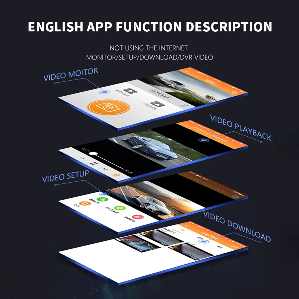 Sameuo 2K 대시 캠 U750 WIFI GPS APP 자동 비디오 레코더 듀얼 렌즈 1080P 나이트 비전 루프 녹화 대시 자동차 카메라