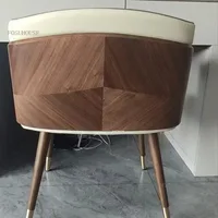Luxury Modern Dining Chairs Wooden Backrest Armchair Minimalist Lounge Dining Chair Comfortable Dining Room Furniture 3