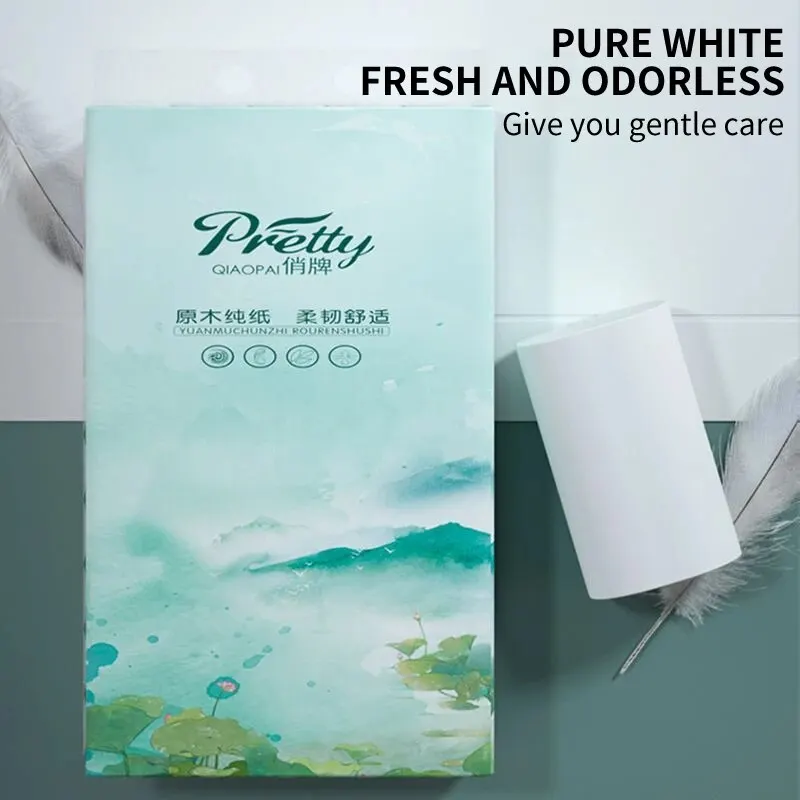 40 Or 30 Rolls Toilet Paper Virgin Wood Pulp Household Large Rolls 5 Layers Thickened Roll Paper Towels