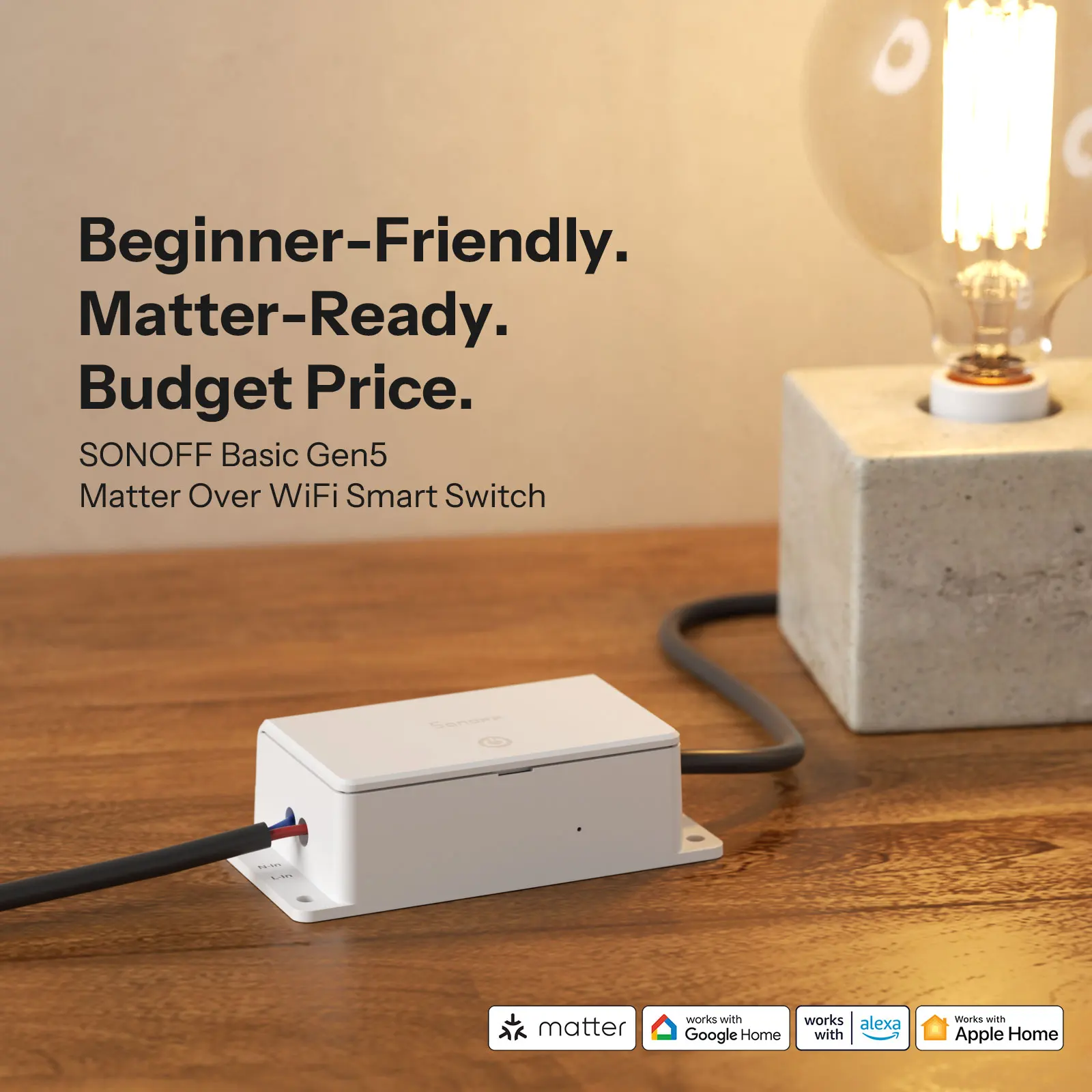 SONOFF BASIC-1GS Gen5 Matter Wi-Fi 스마트 스위치 DIY 모듈 스마트 홈 자동화 솔루션 애플 홈, 구글 홈과 호환 가능