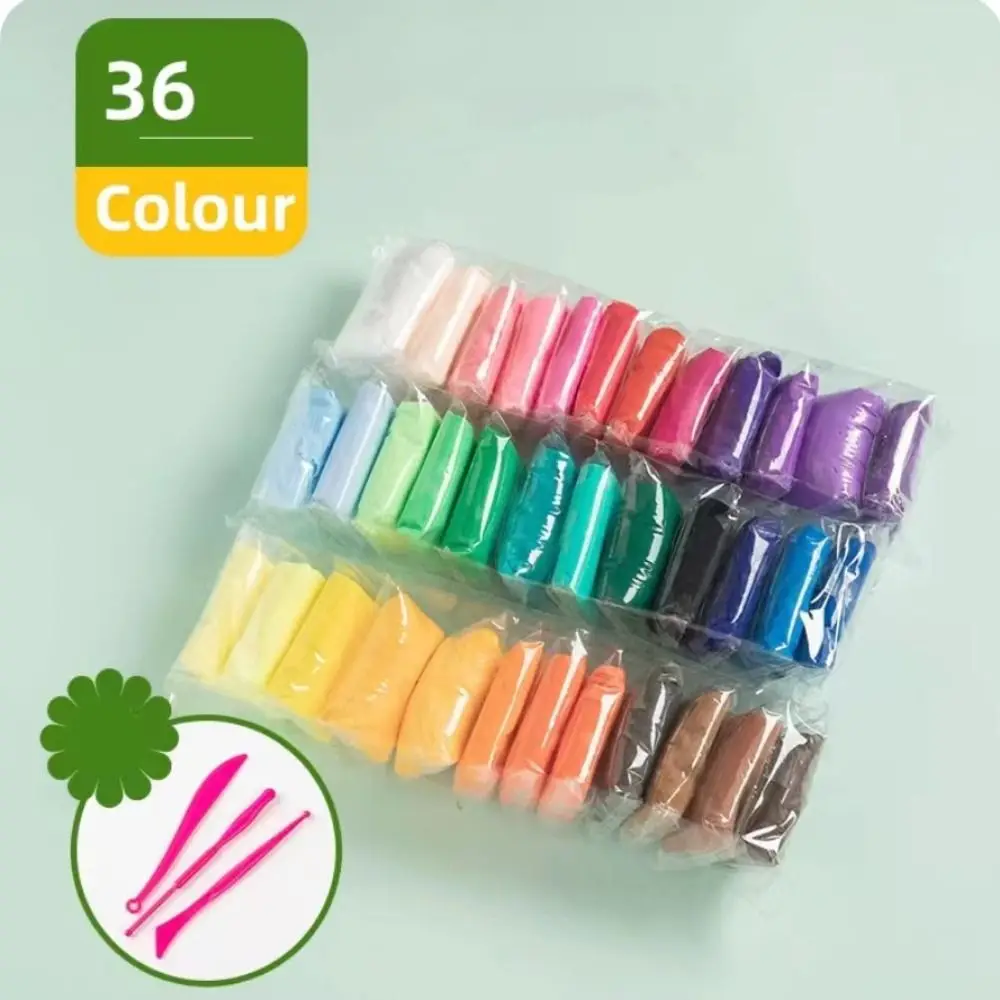 12/24/36 Color Air Dry Clay Colorful Plasticine Lightweight Clay With Tools Children Handicrafts Art Class School Art Supplies air dry clay modelling clay
