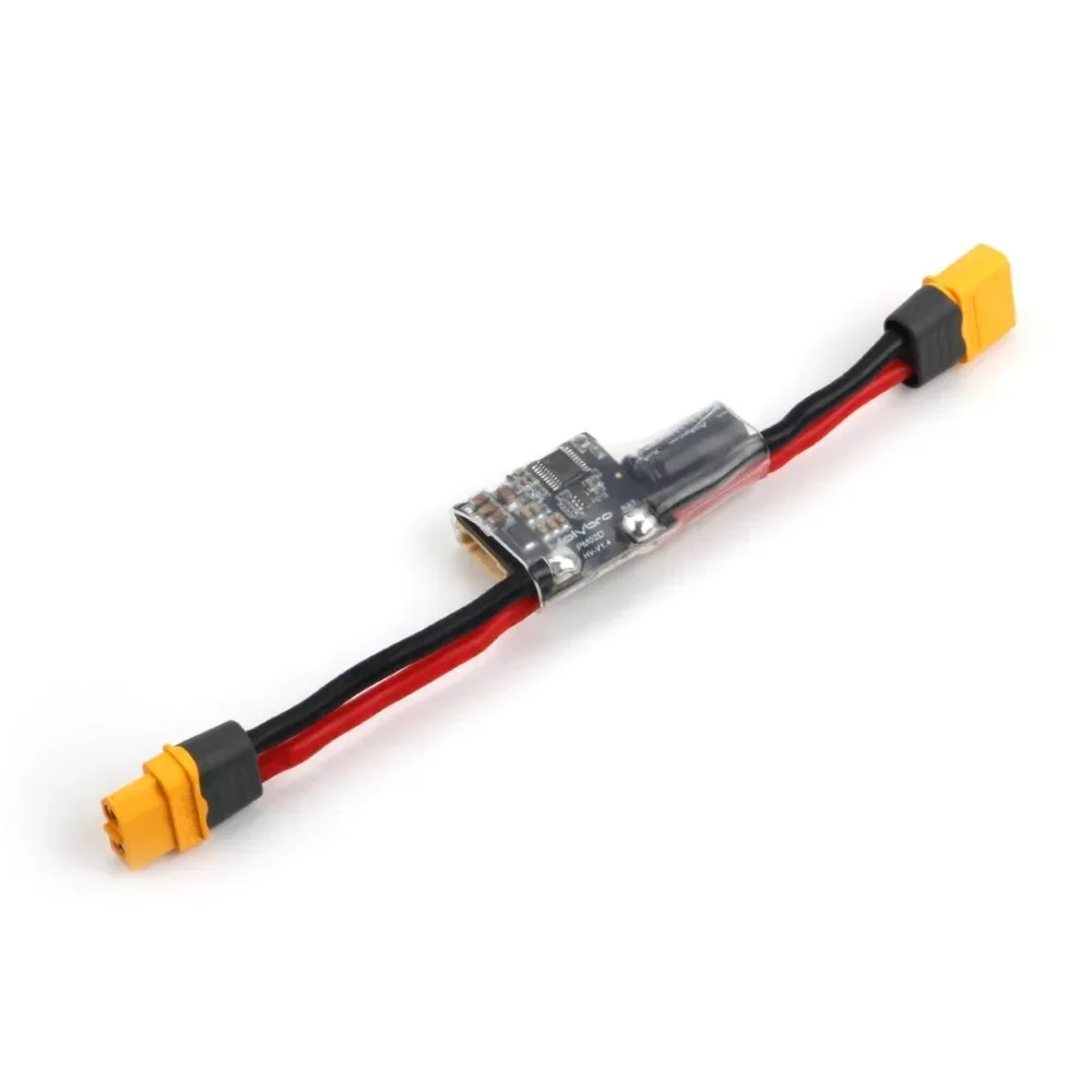 Module d'alimentation Holybro PM02D HV 2-12S montrant les bornes d'entrée et sortie XT60.