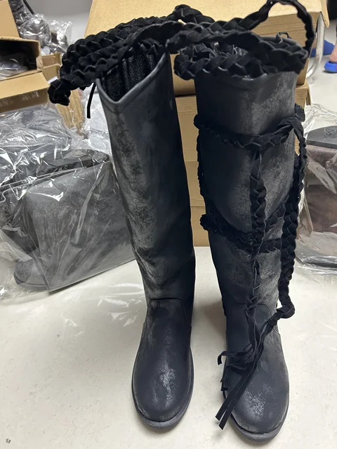 Medieval Boots Men Men Renaissance Cosplay Boots Lace Up Vintage