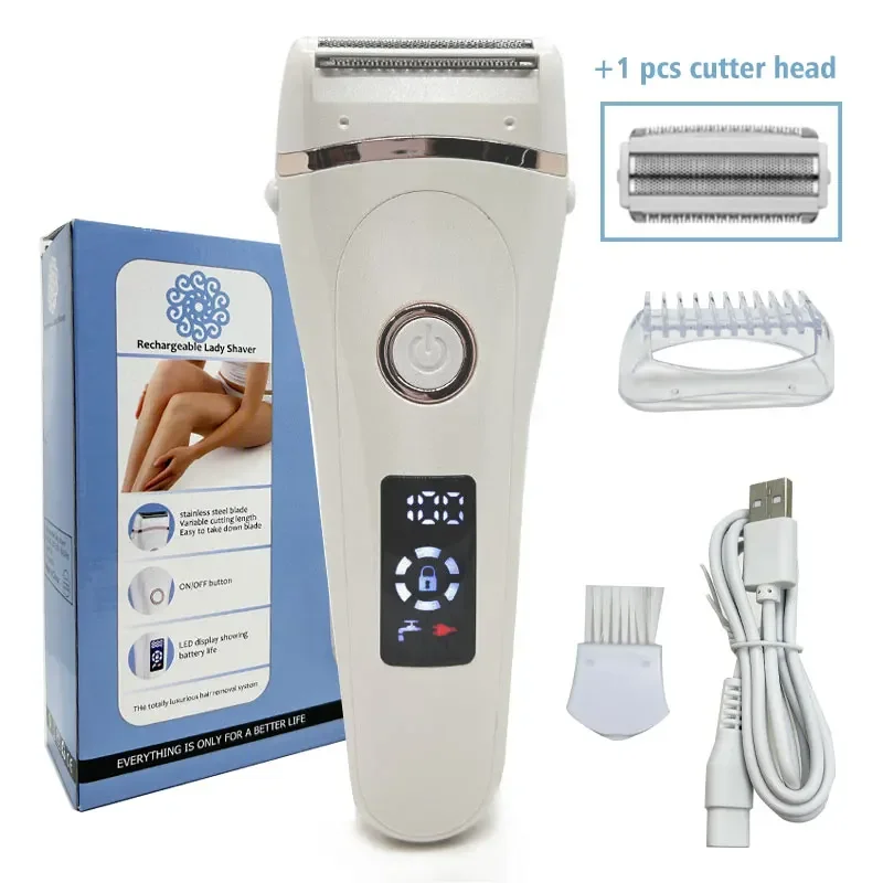 

USB Rechargeable Women Painless Electric Epilator Beard Hair Removal Women's Shaving Machines Portable Female Hair Trimmer LCD