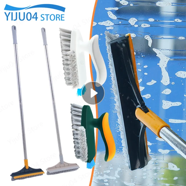 Household Cleaning Brush Floor Scrub Bathroom Cleaning Tools Silicone  Scraper Toilet Brush Rotary Brush for Cleaning Tile Tools