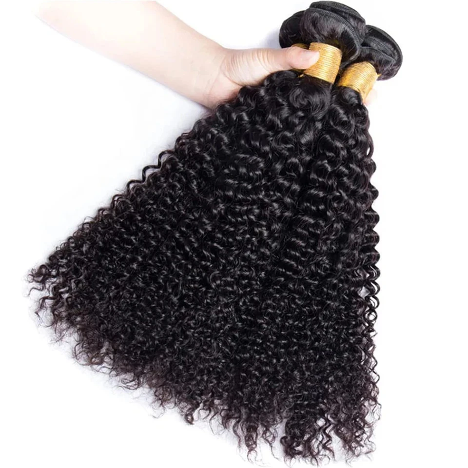 Kinky Curly Human Hair Bundles Double Weft 30 32 Inch Remy Unprocessed Raw Virgin Human Hair Water Wave Extensions 1 3 4 Bundles 4