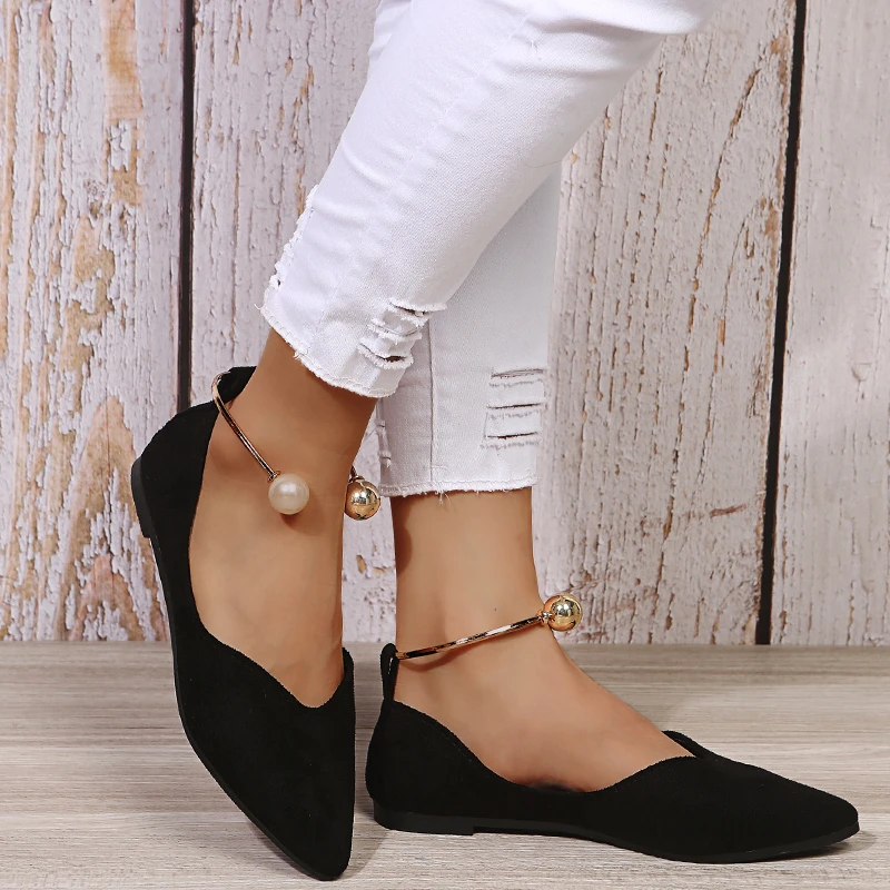 Shoes Woman Flats Sabot Loafers Vulcanize Moccasin Without Heels Casual Comfortable Barefoot Black Women Shoe with Free Shipping