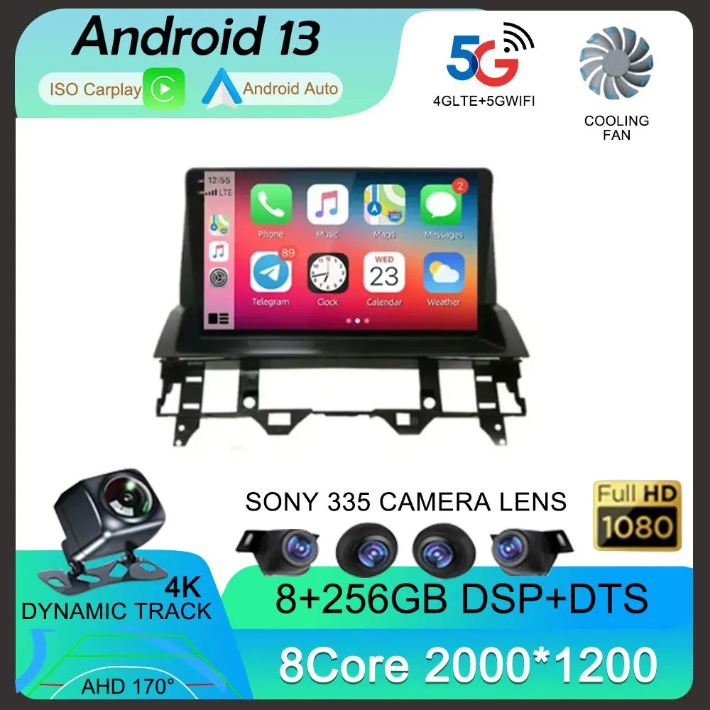 마쓰다 6 2002 2008 자동차 라디오 내비게이션 GPS, 2din 자동 라디오 DSP BT 멀티미디어 비디오, 4G LTE DVD 없음, 안드로이드 13, 10.1 인치