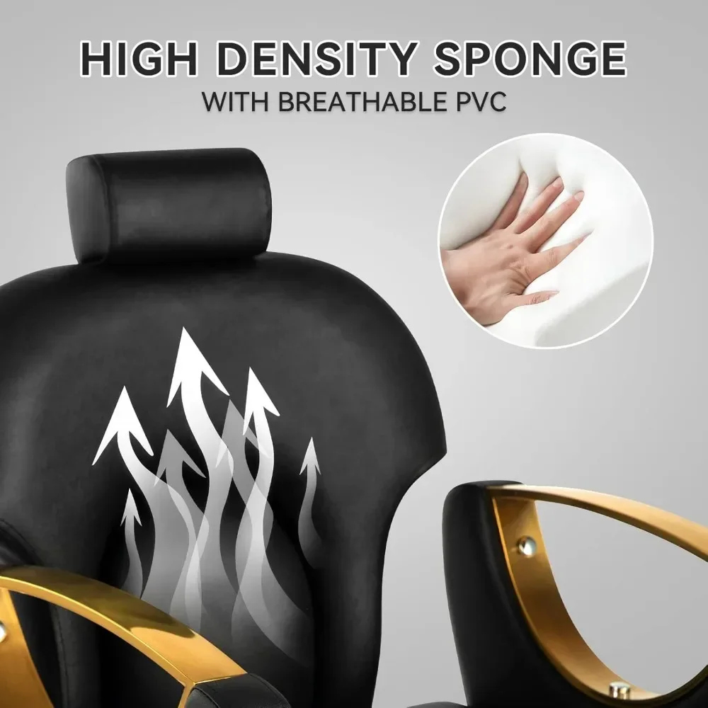 Description Picture 6 of itemSalon Chair for Hair Nail Barber Chair Hair Stylist,Height Adjustable Hair Chair with Professional Hydraulic (Black)