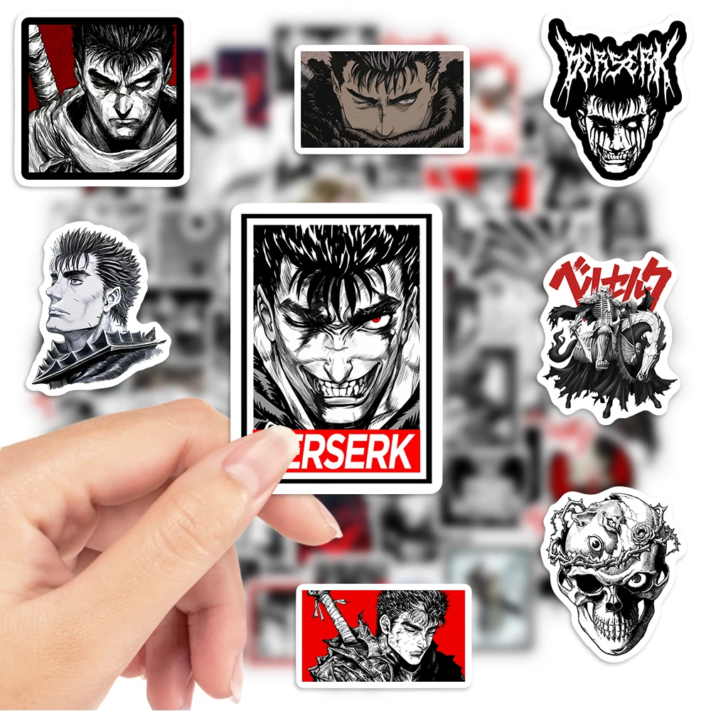 Anime Decorative Stickers Comics Berserk Guts Dark Fantasy DIY Gift Waterproof Decal Laptop Phone Scrapbook Luggage Bottles