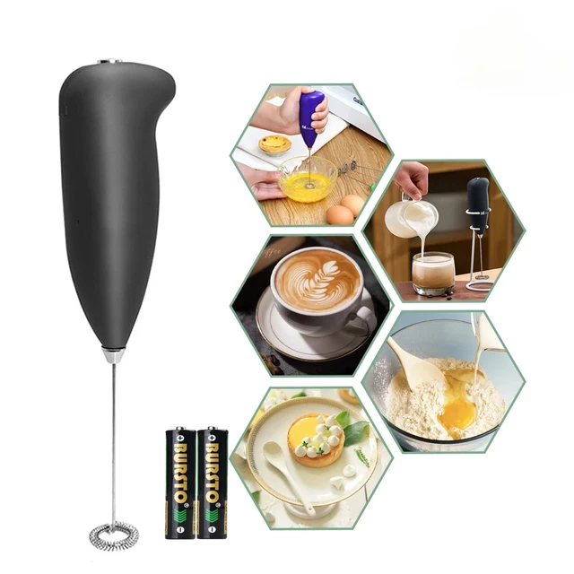Mini batidor eléctrico de leche, batidor de huevos, batidora de café de  mano, batidora de leche, Espumador de alimentos, sin baterías - AliExpress