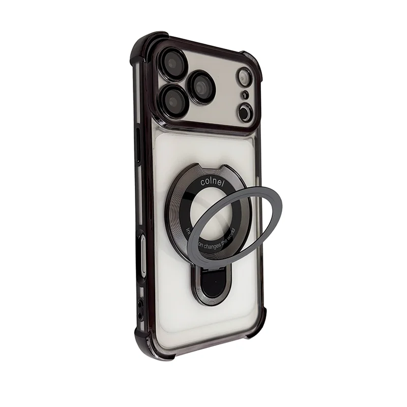 Magnetic Phone Case with Anti-Drop Lens Protection and Folding Bracket