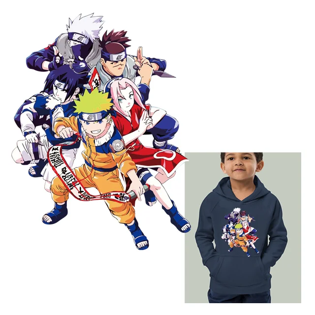 Naruto Heat Transfer Stickers Sasuke Kakashi for T Shirt Hoodie Clothes DIY  Kids Patches Iron on Transfer Applique Boys Toy Gift - AliExpress