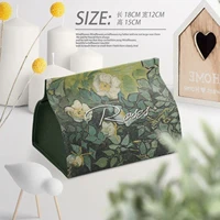 Leather Tissue Holder Oil Painting Tissue Box Bedroom Kitchen Storage Box Napkin Holder For Home Office Desk Decoration 1