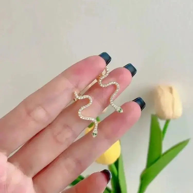 

MSE013 2023 религиозный стиль 925 Стерлинговое Серебро Циркон в форме змеи аксессуары ювелирные изделия преувеличенный дизайн