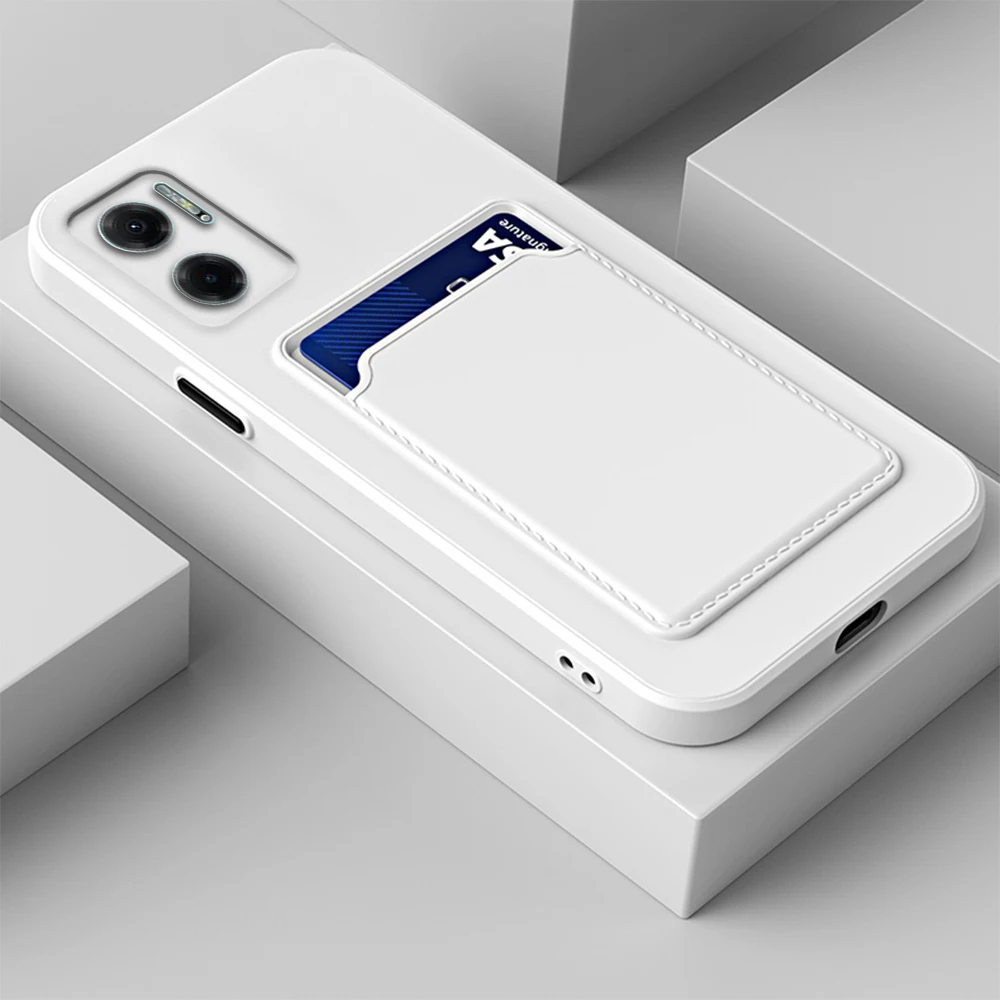 Per Xiaomi Redmi Note 11E custodia con slot per schede portafoglio paraurti quadrato cover posteriore in silicone morbido readmi Redmy Red mi note11e note_voghion.com