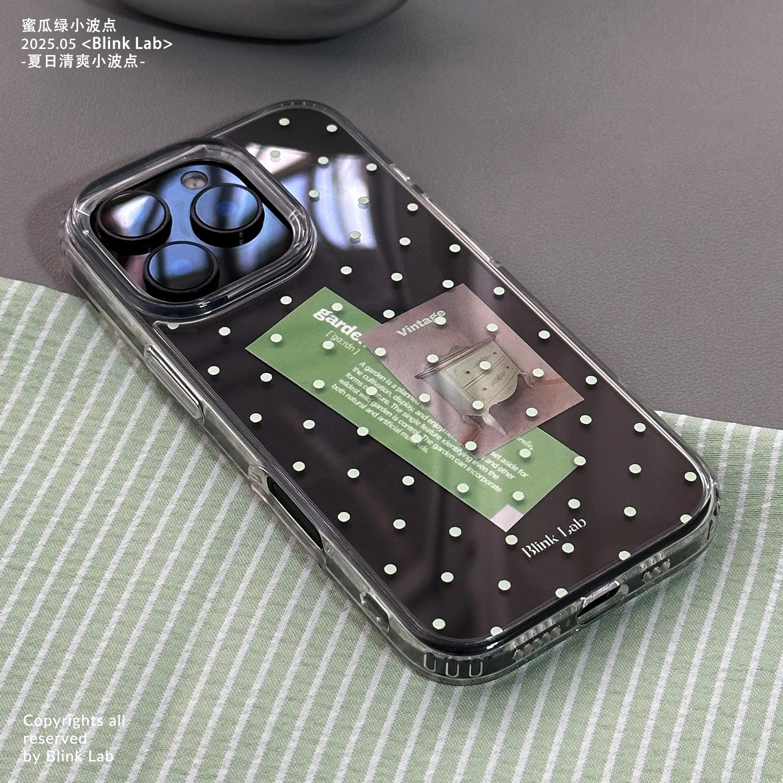 Korean Full Screen Polka Dots Clear Phone Case
