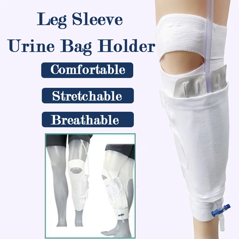 Leg Sleeve Urine Bag Holder Washable Breathable Catheter Elastic Band Urine Drainage Bags Strap Holder Calf Urinary Cover Belt