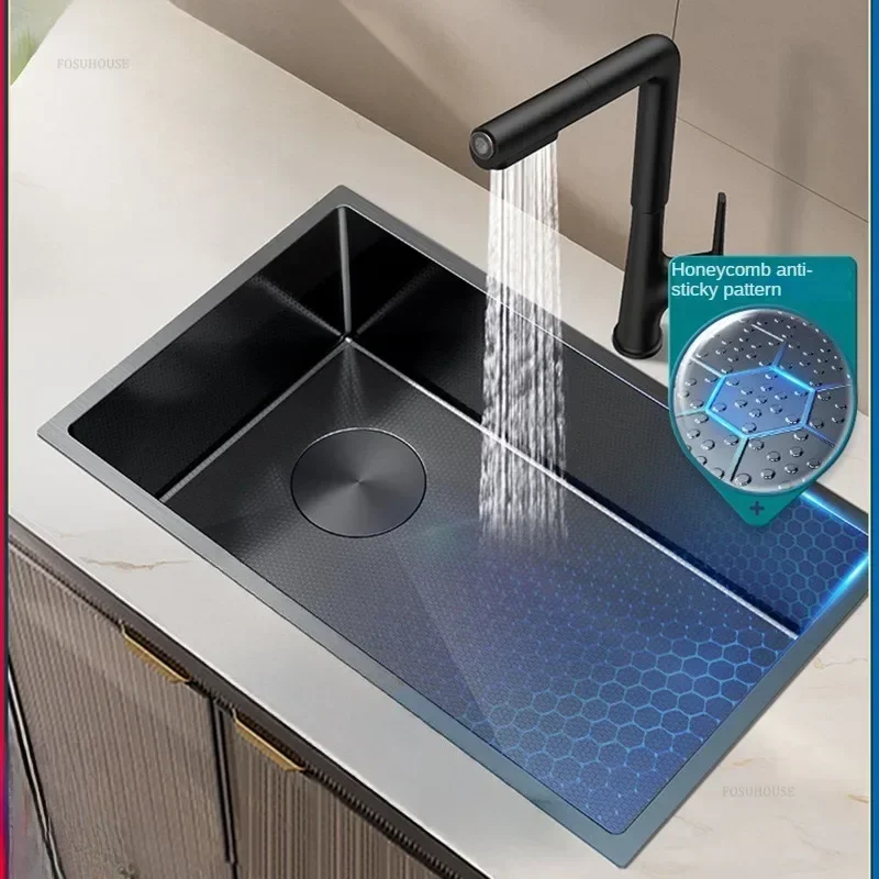 Metal High Quality Sink for Kitchen European Honeycomb Embossed Scratch-resistant Kitchen Sinks Simple Design Sinks for Balcony