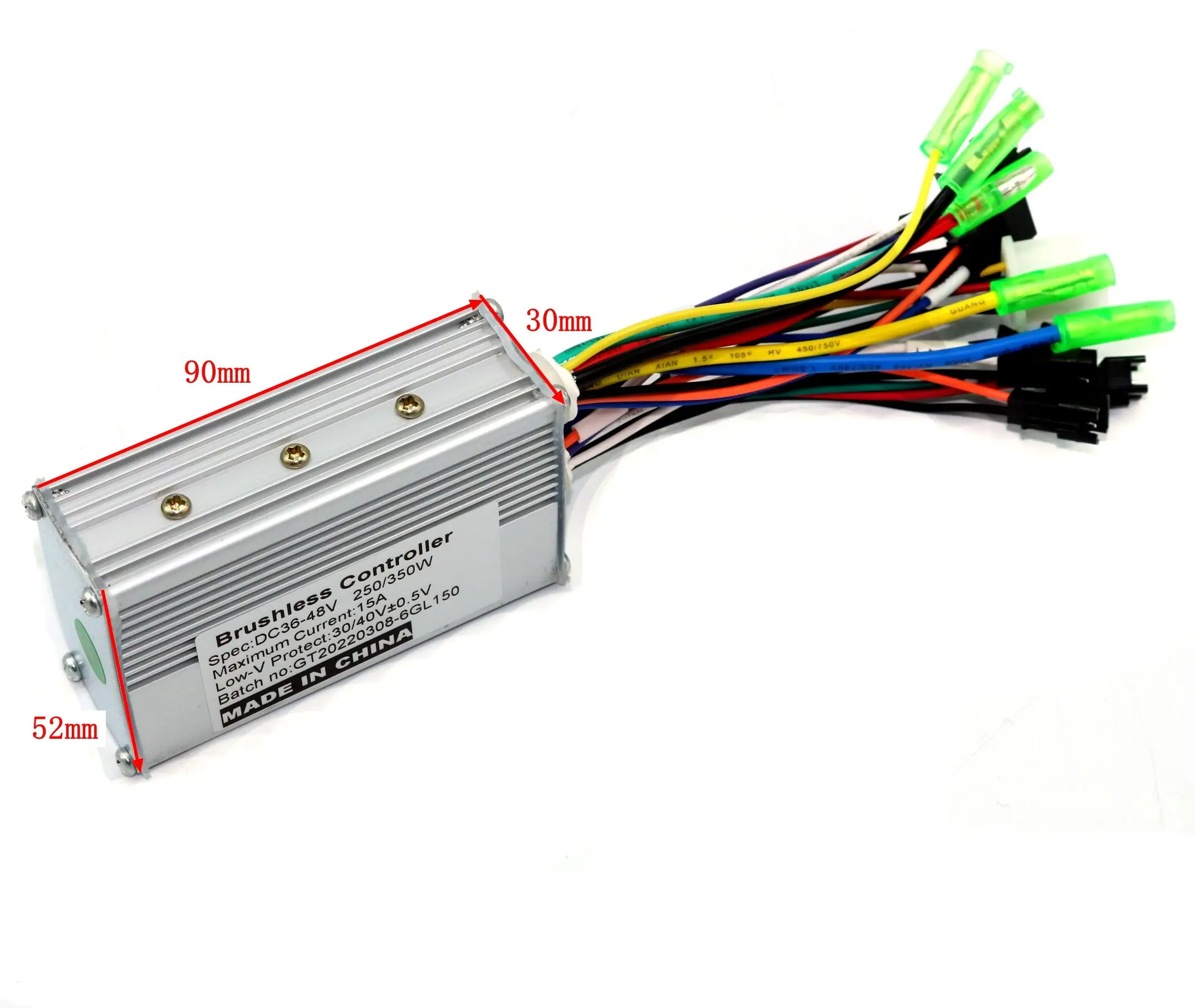 BLDC 모터 컨트롤러, 전기 자전거 브러시리스 속도 드라이버, 듀얼 모드 센서, 센서리스 컨트롤러, 36V, 48V, 250W, 15A