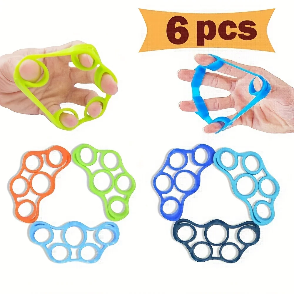 

Hand Grip Strengthener, Finger Exerciser, Grip Strength Trainer (6 PCS),New Material,Forearm Grip Workout, Finger Stretcher