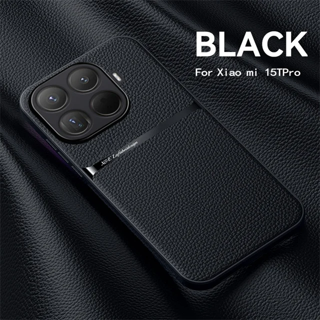 Luxury Leather Magnetic Shockproof Phone Cover with Car Holder